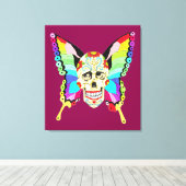 Butterfly Sugar Skull Canvas Afdruk (Insitu (Houten vloer))
