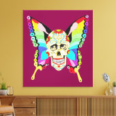 Butterfly Sugar Skull Canvas Afdruk (Insitu (Woonkamer))