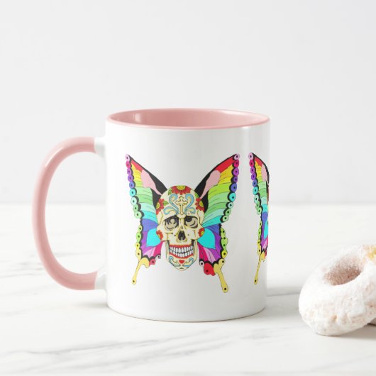 Butterfly Sugar Skull Mok (Met donut)