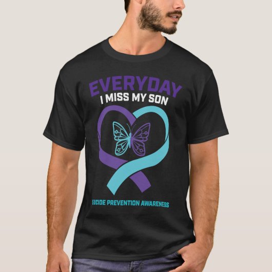 Butterfly Suicide Awareness Son T-shirt Ma Preve (Voorkant)