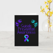 Butterfly Suicide Prevention Awareness Blauwgroen Kaart (Gele Bloem)