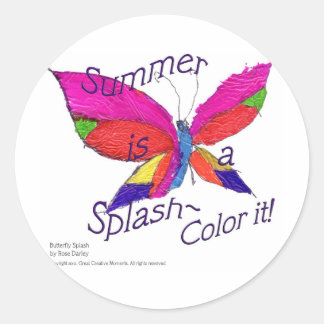Butterfly Summer Splash Ronde Sticker