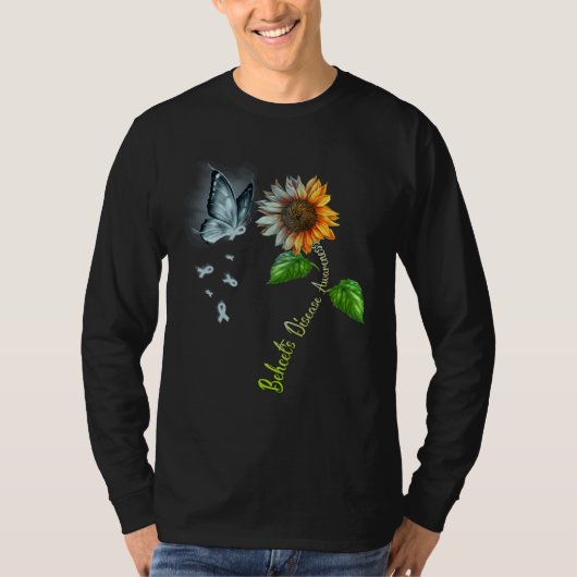 Butterfly Sunflower Behcet s Disease Awareness T-shirt (Voorkant)