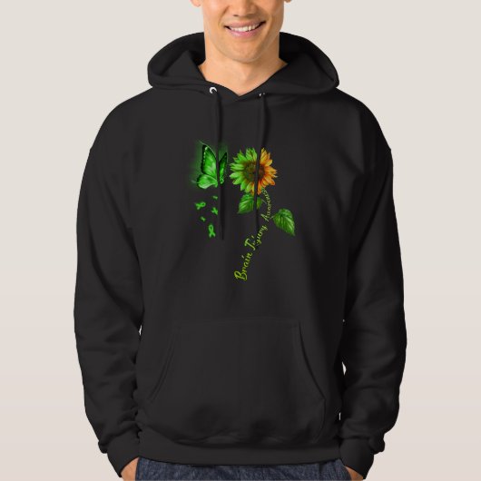 Butterfly Sunflower Brain Injury Awareness Hoodie (Voorkant)