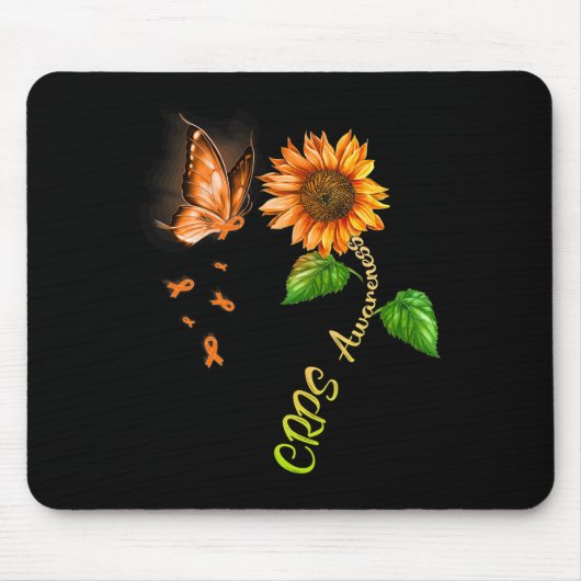 Butterfly Sunflower Crps Bewustzijn 1 Muismat (Voorkant)
