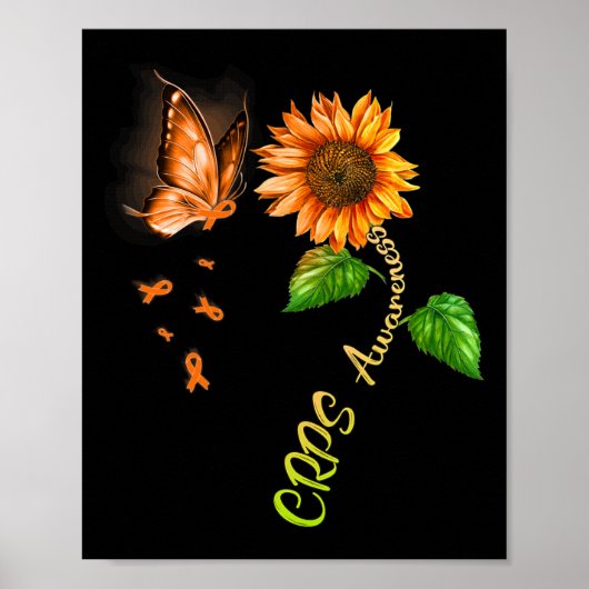Butterfly Sunflower Crps Bewustzijn 1 Poster (Voorkant)