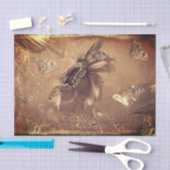 Butterfly  Sunflower Dark Sepia Negatief Tissuepapier (Craft)