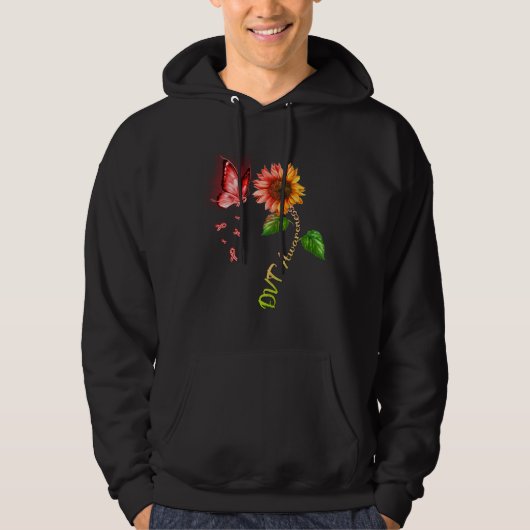Butterfly Sunflower DVT Awareness Hoodie (Voorkant)