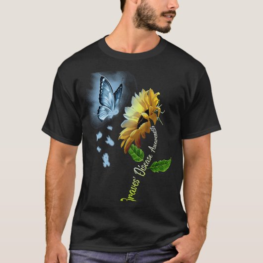 Butterfly Sunflower Graves' Disease Awareness T-shirt (Voorkant)