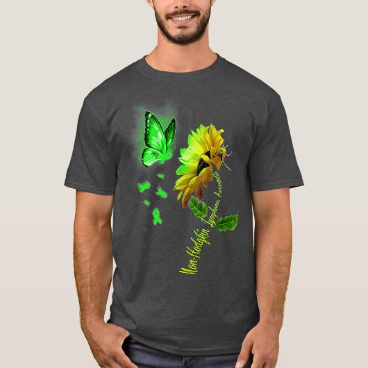 Butterfly Sunflower Non-Hodgkin Lymphoma T-shirt (Voorkant)