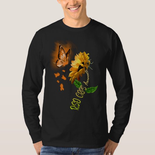 Butterfly Sunflower RSD CRPS Awareness T-shirt (Voorkant)