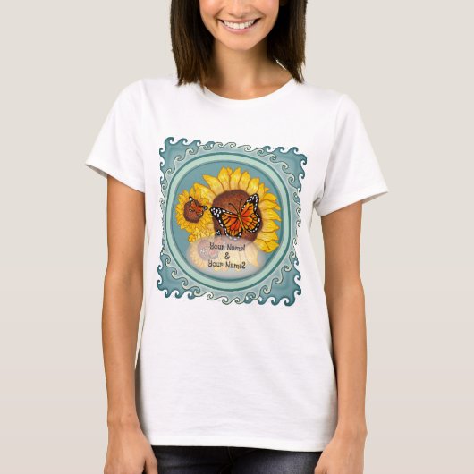 Butterfly Sunflower T-shirt (Voorkant)