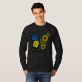 Butterfly Sunflower, # Vrede T-shirt (Voorkant volledig)