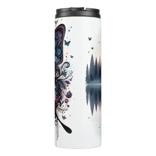 Butterfly Sunset Thermosbeker (Achterkant)