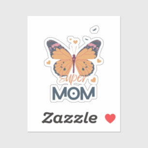 Butterfly Super MOM Sticker