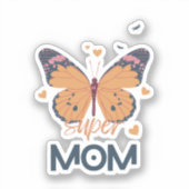 Butterfly Super MOM Sticker (Voorkant)