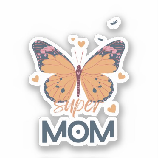 Butterfly Super MOM Sticker (Voorkant)