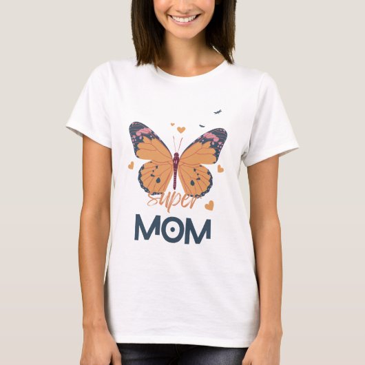 Butterfly Super MOM T-shirt (Voorkant)