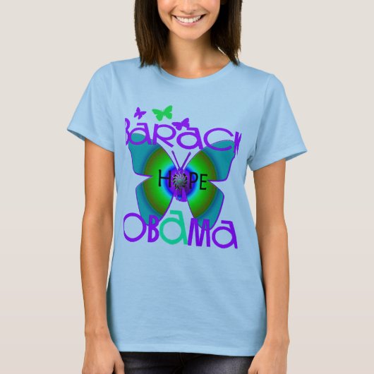Butterfly Support Barack Obama T-shirt (Voorkant)