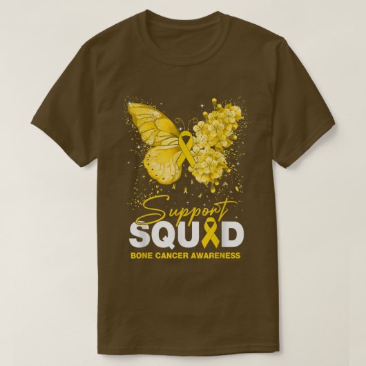 Butterfly Support Squad Bone Cancer Awareness T-shirt (Design voorkant)