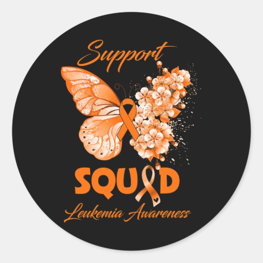 Butterfly Support Squad Leukemie Bewustheid Ronde Sticker (Voorkant)