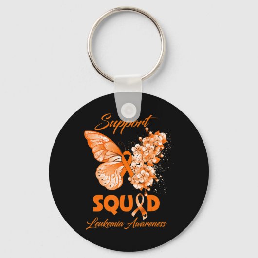 Butterfly Support Squad Leukemie Bewustheid Sleutelhanger (Voorkant)