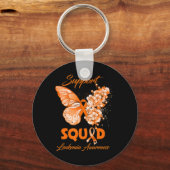 Butterfly Support Squad Leukemie Bewustheid Sleutelhanger (Voorkant)