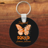 Butterfly Support Squad Leukemie Bewustheid Sleutelhanger (Voorkant)