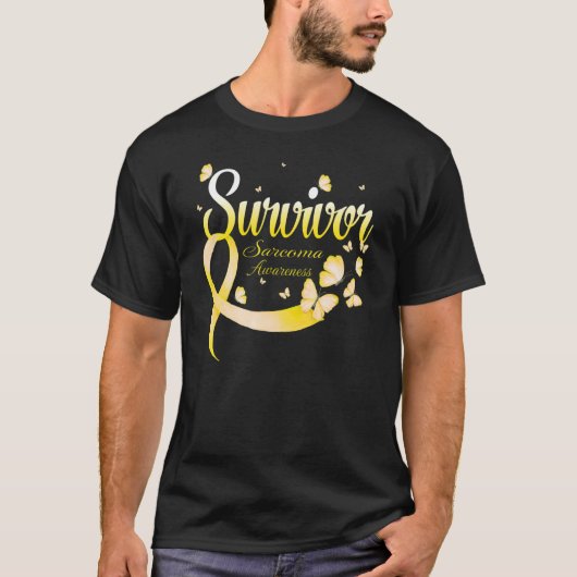 Butterfly Survivor Sarcoma Awareness T-shirt (Voorkant)