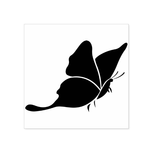 Butterfly Swallowtail profiel Silhouet Art Stempel (Afrduk)