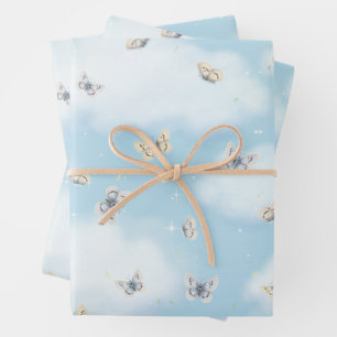 Butterfly Swarm in Dreamweaver Blue Sky Inpakpapier Vel