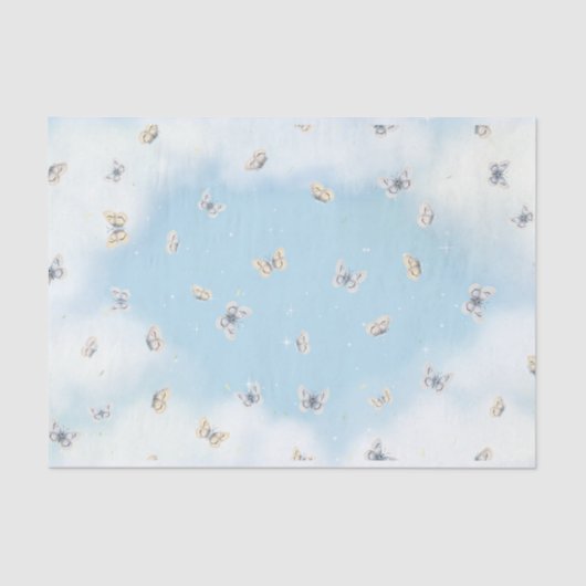 Butterfly Swarm in Dreamweaver Blue Sky Tissuepapier (Voorkant)