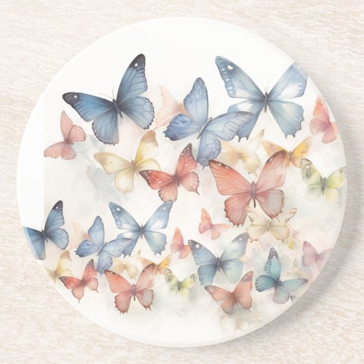 Butterfly Swarm Zandsteen Onderzetters (Voorkant)