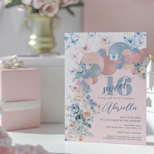 Butterfly Sweet 16 verjaardag Kaart