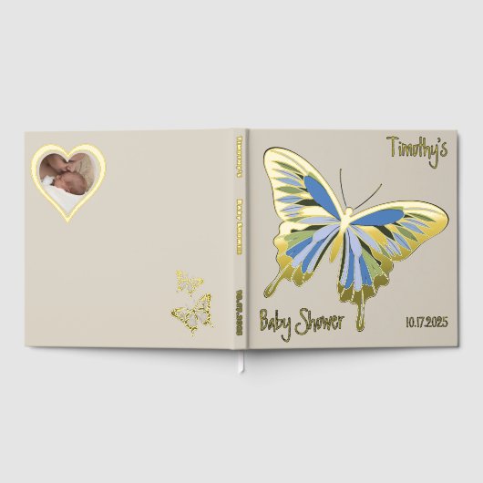 Butterfly Sweet Palette Baby shower Roos Gold Gastenboek (Volledig)