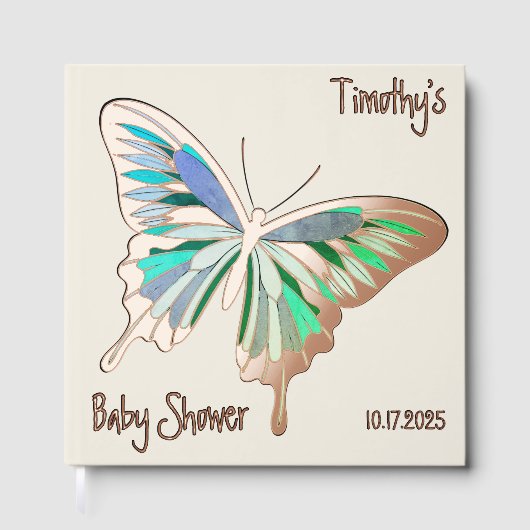 Butterfly Sweet Palette Baby shower Roos Gold Gastenboek (Voorkant)