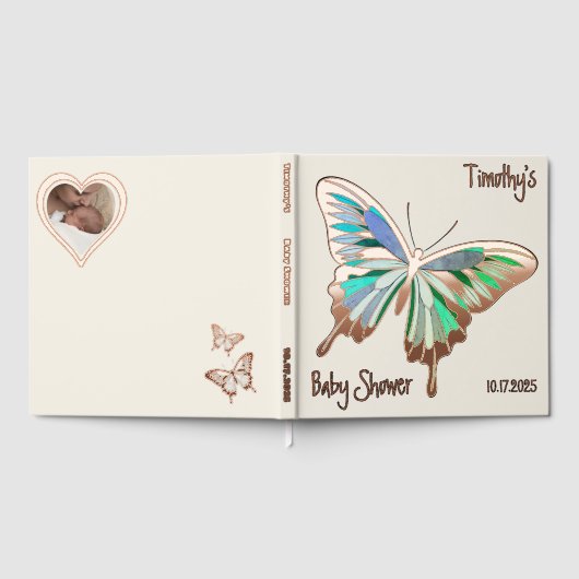 Butterfly Sweet Palette Baby shower Roos Gold Gastenboek (Volledig)
