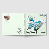 Butterfly Sweet Palette Baby shower zilveren folie Gastenboek (Volledig)
