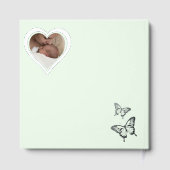 Butterfly Sweet Palette Baby shower zilveren folie Gastenboek (Achterkant)