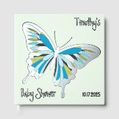 Butterfly Sweet Palette Baby shower zilveren folie Gastenboek (Voorkant)