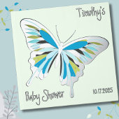 Butterfly Sweet Palette Baby shower zilveren folie Gastenboek