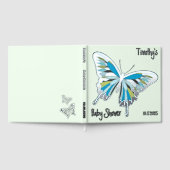 Butterfly Sweet Palette Baby shower zilveren folie Gastenboek (Volledig)
