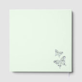 Butterfly Sweet Palette Baby shower zilveren folie Gastenboek (Achterkant)
