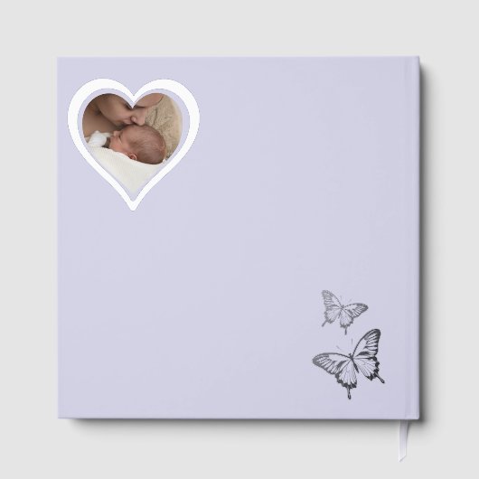 Butterfly Sweet Palette Baby shower Zilverfolie Gastenboek (Achterkant)