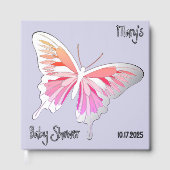 Butterfly Sweet Palette Baby shower Zilverfolie Gastenboek (Voorkant)