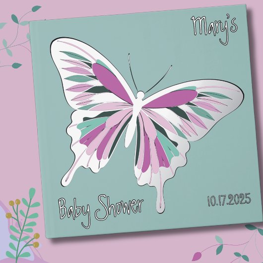 Butterfly Sweet Palette Baby shower Zilverfolie Gastenboek