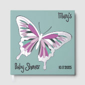 Butterfly Sweet Palette Baby shower Zilverfolie Gastenboek (Voorkant)