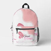 "Butterfly Sweet Tooth Terug naar School Bag – Roz Bedrukte Rugzak (Voorkant)