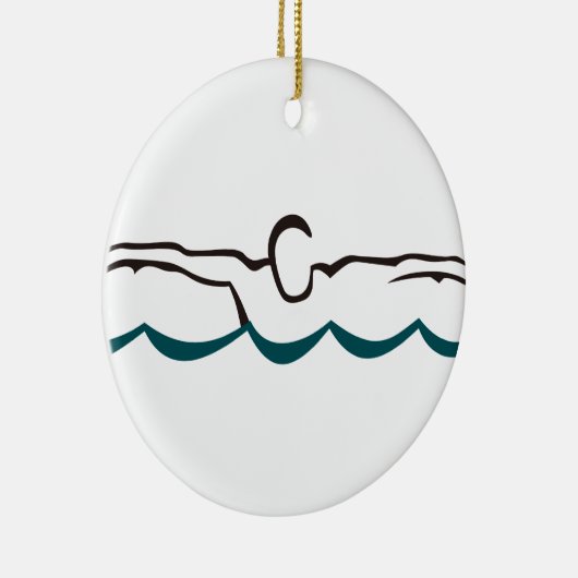 Butterfly Swimmer Keramisch Ornament (Rechts)