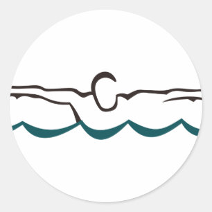 Butterfly Swimmer Ronde Sticker